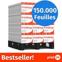 Print24 Printpapier Kopieerpapier 150000 vel 60 x 2500 A4 Premium Hoogwit CIE 160 Testwinnaar PEFC gecertificeerd