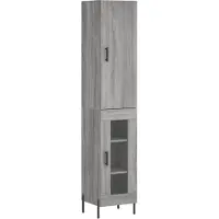 vidaXL Hoge kast, grijs Sonoma, 34,5 x 34 x 180 cm, houtvezel