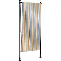vidaXL Rolgordijn voor buiten 120x270 cm stof en staal geel en wit