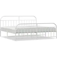 vidaXL Bedframe met hoofdeinde en voeteneinde, metaal, wit, 200x200 cm