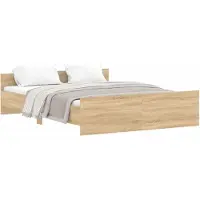 vidaXL Bedframe met hoofd- en voeteneinde sonoma eikenkleur 140x200 cm
