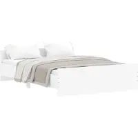 vidaXL Bedframe met hoofd- en voeteneinde wit 135x190 cm