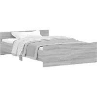 vidaXL Bedframe met hoofd- en voeteneinde grijs sonoma 120x190 cm