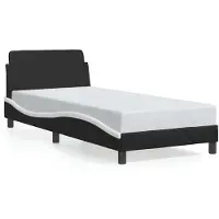 vidaXL Bedframe "Dover", zwart en wit, 80x200 cm, kunstleer