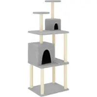 vidaXL Kattenmeubel met sisal krabpalen 167 cm lichtgrijs