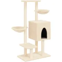 vidaXL Kattenmeubel met sisal krabpalen 117 cm crèmekleurig