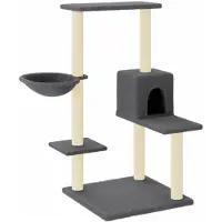 vidaXL Kattenmeubel met sisal krabpalen 95 cm donkergrijs