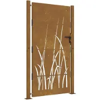 vidaXL Poort 100x175 cm grasontwerp cortenstaal