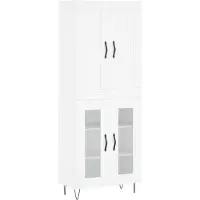 vidaXL Hoge kast 69,5x34x180 cm bewerkt hout wit