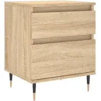vidaXL Nachtkastje 40x35x50 cm bewerkt hout sonoma eikenkleurig
