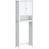 vidaXL Toiletkast BERG, wit, 60x27x164,5 cm, massief hout