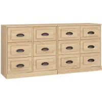 vidaXL Dressoirs 2 st bewerkt hout sonoma eikenkleurig