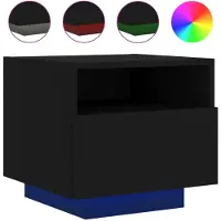 vidaXL Nachtkastje met LED-verlichting 40x39x37 cm zwart
