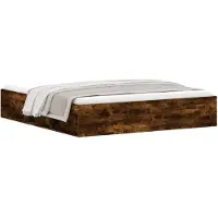 vidaXL Bedframe gerookt eikenkleurig 180x200 cm Super King Size