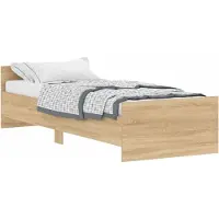 vidaXL Bedframe zonder matras hout sonoma eikenkleurig 75x190 cm