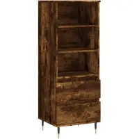 vidaXL Hoge kast 40x36x110 cm bewerkt hout gerookt eiken