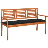 vidaXL Tuinbank voor 3 personen met kussen, 150 cm, massief eucalyptus hout
