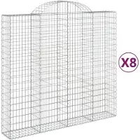 vidaXL Schanskorven 8 st gewelfd 200x50x180/200 cm ijzer