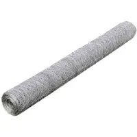 vidaXL kippendradhek, verzinkt staal, 25x1 meter, zilverkleurig