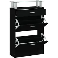 vidaXL Schoenenkast 63x24x104 cm bewerkt hout zwart
