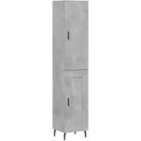 vidaXL Hoge kast 34,5x34x180 cm bewerkt hout betongrijs