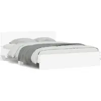 vidaXL Bedframe met hoofdeinde wit 140x190 cm
