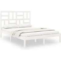 vidaXL Massief houten bed, wit, 160x200 cm