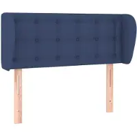 vidaXL Hoofdbord met randen 83x23x78/88 cm stof blauw