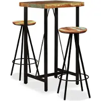 vidaXL Barset massief gerecycled hout 3-delig