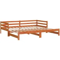 vidaXL Slaapbank met onderschuifbed 90x200 cm massief grenenhout