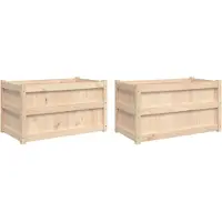 vidaXL Plantenbakken 2 st cm massief grenenhout