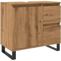vidaXL Badkamerkast 65x33x60 cm bewerkt hout artisanaal eikenkleurig