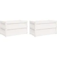 vidaXL Plantenbakken 2 st cm massief grenenhout wit