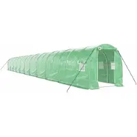vidaXL Kas met stalen frame, groen, 44 m², 22x2x2 meter