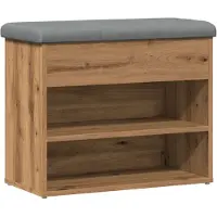 vidaXL Schoenenbank 62x32x50 cm bewerkt hout artisanaal eikenkleur