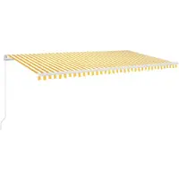 vidaXL Handmatige zonnetent met zonne-energie ledverlichting 6 x 3 m