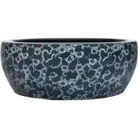vidaXL Bovenop te plaatsen wastafel, zwart en blauw, rond, Ø41x14 cm, keramiek