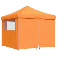 vidaXL Partytent, inklapbaar, pop-up model, met 4 zijpanelen, oranje