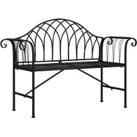 vidaXL Tuinbank voor 2 personen, 128 cm, zwart, staal