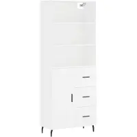 vidaXL Hoge kast 69,5x34x180 cm bewerkt hout wit