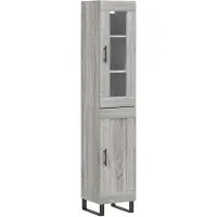 vidaXL Hoge kast, grijs Sonoma, 34,5 x 34 x 180 cm, houtvezel