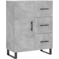 vidaXL Dressoir 69,5x34x90 cm bewerkt hout betongrijs