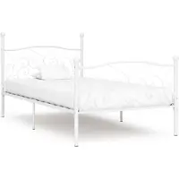 vidaXL Bedframe met lattenbodem metaal wit 90x200 cm