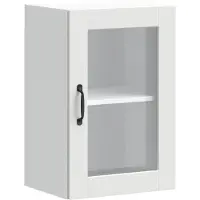 vidaXL Keukenbovenkast met glazen deur Porto wit