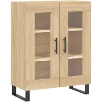 vidaXL Dressoir 69,5x34x90 cm bewerkt hout sonoma eikenkleurig