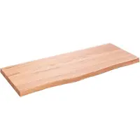 vidaXL Tafelblad 100x40x(2-4)cm behandeld massief eikenhout lichtbruin