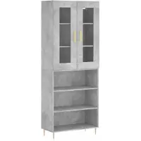 vidaXL Hoge kast 69,5x34x180 cm bewerkt hout betongrijs