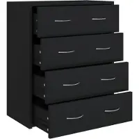 vidaXL Dressoir met 4 lades 60x30,5x71 cm zwart