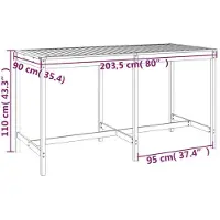 vidaXL Tuintafel 203,5x90x110 cm massief douglashout