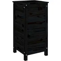 vidaXL Plantenbak 40x40x78 cm massief grenenhout zwart